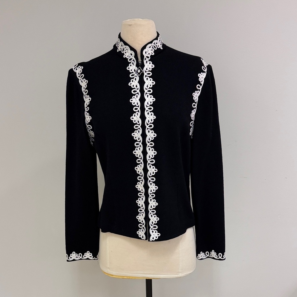 Vintage St. John Collection by Marie Gray Black Knit Jacket, Size 8